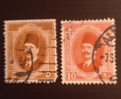 Egypte 1923  King Fuad I - Arabic Inscription – 5M & 10M Used - Usados