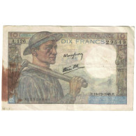 France, 10 Francs, Mineur, 1946, A.126, TTB, Fayette:8.16, KM:99e - 10 F 1941-1949 ''Mineur''