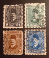 Egypte 1927 -1933 King Fuad  – 1 , 4, 5 & 15M Used - Oblitérés