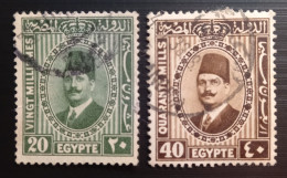 Egypte 1927 1932 King Fuad  – 20M & 40M Used - Oblitérés