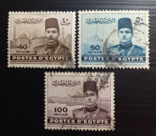 Egypte 1939 -1946 King Farouk, 1920-1965 And Pyramids – 40, 50 & 100M Used - Gebraucht