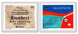 Switzerland 2023 (2/23) 100 Jahre Zollvertrag Liechtenstein MNH ** - Ungebraucht