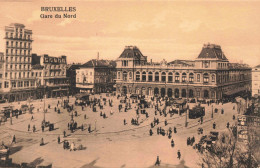 BELGIQUE - Bruxelles - Gare Du Nord - Animé - Carte Postale Ancienne - Piazze