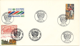 Denmark Cover Hafnia 76 With 3 Different Stamps And And 2 Different Postmarks - Covers & Documents