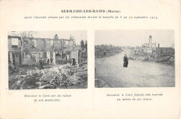 CPA 51 SERMAIZE LES BAINS / APRES L'INCENDIE ALLUME PAR LES ALLEMANDS / MONSIEUR LE CURE - Sermaize-les-Bains