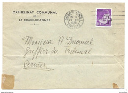 44 - 3 - Enveloppe "Orphelinat Communal Chaux-de-Fonds 1935 - Timbre Franchise - Franchigia