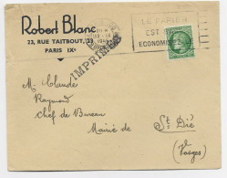 FRANCE MAZELIN  80C SEUL LETTRE MEC PARIS 12.IX.1945 AU TARIF IMPRIME - 1945-47 Ceres De Mazelin