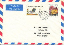 Czechoslovakia Air Mail Cover Sent To Germany DDR 1989 - Corréo Aéreo