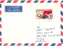 Czechoslovakia Air Mail Cover Sent To Germany DDR 1986 ?? Single Franked - Airmail