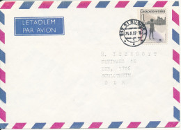 Czechoslovakia Air Mail Cover Sent To Germany DDR 24-8-1987 Single Franked - Poste Aérienne