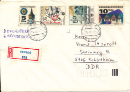 Czechoslovakia Registered Cover Sent To Germany DDR 2-8-1990 - Lettres & Documents