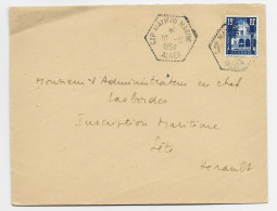 ALGERIE 15FR LETTRE C. HEX PERLE CAP MATIFOU 10.12.1954 ALGER - Lettres & Documents