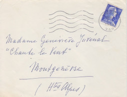 F Lettre Obl. Sécap Hyéres Le 5/1/59 Sur 20f Muller N° 1011B (dernier Jour Du Tarif à 20f Du 1° Juillet 57) - 1955-1961 Marianne Of Muller