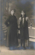 CARTE PHOTO - Portrait - Une Mère Avec Sa Jeune Fille - Carte Postale Ancienne - Fotografie