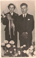 CARTE PHOTO - Noces - Portrait D'un Couple -  Des Jeunes Mariés - Mariée En Noir  - Carte Postale Ancienne - Noces