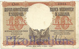 ALBANIA 10 LEKE 1940 PICK 11 AXF - Albanië