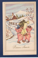 CPA 1 Euro Cochon Pig Illustrateur écrite Prix De Départ 1 Euro Position Humaine - Schweine