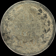 LaZooRo: Netherlands 10 Cents 1874 VG / F - Silver - 1849-1890 : Willem III