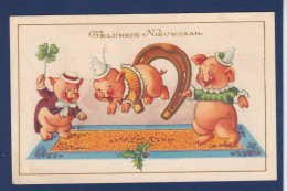 CPA 1 Euro Cochon Pig Illustrateur Circulé Prix De Départ 1 Euro Position Humaine - Schweine
