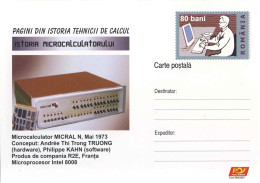 952  Ordinateur MICRAL N (1973), R2E France. Entier (c.p.) 2007 - Computer Stationery Postcard. Intel 8008 - Computers