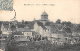 CPA 51 BAYE / ECOLE DES FILLES ET EGLISE - Autres & Non Classés