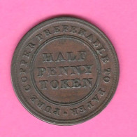 United Kingdom - Token - 1813 - Trade And Navigation - Half Penny - Pure Copper Preferable To Paper - Voilier - Monedas/ De Necesidad