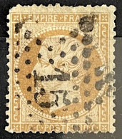 1877 - France - 1 Timbre Classique Oblitéré - Y&T N°28B - "Napoléon III Lauré" - 10 C. Bistre - 1863-1870 Napoléon III Lauré