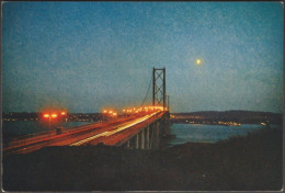 The Forth Road Bridge At Dusk, C.1960s - J Arthur Dixon Postcard - Fife