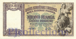 ALBANIA 100 FRANGA 1940 PICK 8 VG/FINE - Albania