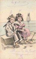 ENFANTS - Dessins D'enfants - Deux Petites Filles - Carte Postale Ancienne - Kinder-Zeichnungen