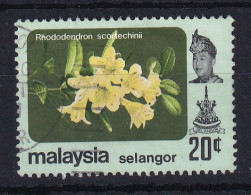 Malaya - Selangor: 1983/85   Flowers   SG169a    20c   [Bronze-green Background] [No Wmk]  Used - Selangor