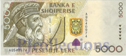 ALBANIA 5000 LEKE 2007 PICK 75a UNC - Albanië