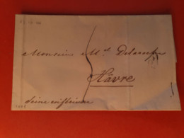 Marque Postale De Paris Sur Lettre Sans Texte Pour Le Havre - Réf 1991 - 1801-1848: Precursors XIX