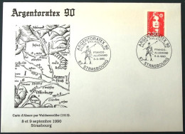 1990 France Cover FDC Strasbourg Bourse Argentoratex 90 Flamme Spéciale  Sonderstempel Marcophilie - Collections (sans Albums)