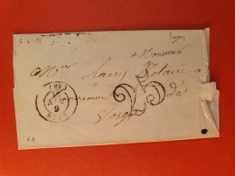 Cad De Lyon Sur Lettre Sans Texte Pour Remiremont En 1851 - Réf 2024 - 1849-1876: Klassik