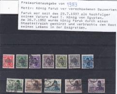 ÄGYPTEN - EGY-PT - EGYPTIAN - EGITTO -  MONARCHIE - KÖNIG FARUK PORTRÄT 1953 GESTEMPELT - Usados