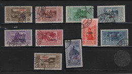 GREECE 1932 DODECANESE GARIBALDI ISSUE PISCOPI OVERPRINT COMPLETE SET USED STAMPS   HELLAS No 108II - 117II AND VALUE E - Dodekanesos