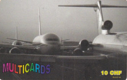 SWITZERLAND - Airplanes, Multicards Prepaid Card 10 CHF, Tirage 10000, Used - Aerei