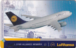 RUSSIA-SAINT PETERSBURG(chip) - Airplane, Lufthansa, Calendar, Tirage 40000, Exp.date 30/06/01, Used - Aerei
