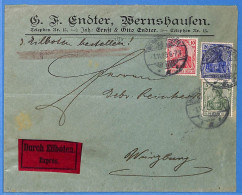 Allemagne Reich 1909 Lettre Durch Eilboten De Wernhausen (G22535) - Covers & Documents