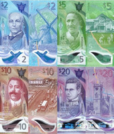 BARBADOS 2 5 10 20 Dollars 2022 P W80 W81 W82 W83 UNC Polymer Set Of 4 Banknotes - Barbados