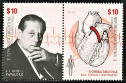 Argentina 2015 Favaloro Heart Bypass Complete Set MNH - Unused Stamps