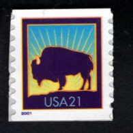 2001 SCOTT 3475 (XX)POSTFRIS MINT NEVER HINGED - AMERICAN BUFFALO - Rollini (Numero Di Lastre)