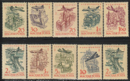 HONGRIE - Poste Aérienne N°213/22 ** (1958-59) Avions - Nuevos