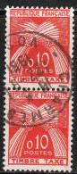 FRANCE : Taxe N° 91 Oblitéré En Paire Verticale "TàD Rond" - PRIX FIXE - - 1960-.... Gebraucht