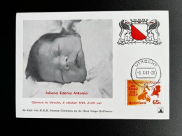 NETHERLANDS 1981 BIRTH OF PRINCESS JULIANA 08-10-1981 MAXIMUM CARD NEDERLAND - Maximumkarten (MC)