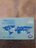 PAYS BAS FLYING DUTCHMAN KLM BLUE WING MEMBER CARD VALID 11/97 UT - Avions