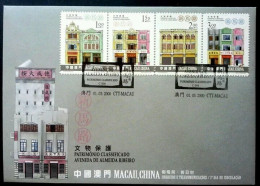 Macau Macao Heritage 2000 Building History Traditional (stamp FDC) - Briefe U. Dokumente