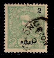 ! ! Macau - 1898 D. Carlos (HONG KONG CANCEL) 2 A - Af. 80 - Used - Gebraucht