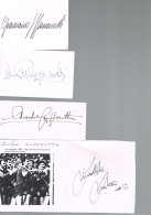 JEUX OLYMPIQUES - 4 AUTOGRAPHES DE MEDAILLES OLYMPIQUES - CONCURRENTS D'ITALIE  - - Handtekening